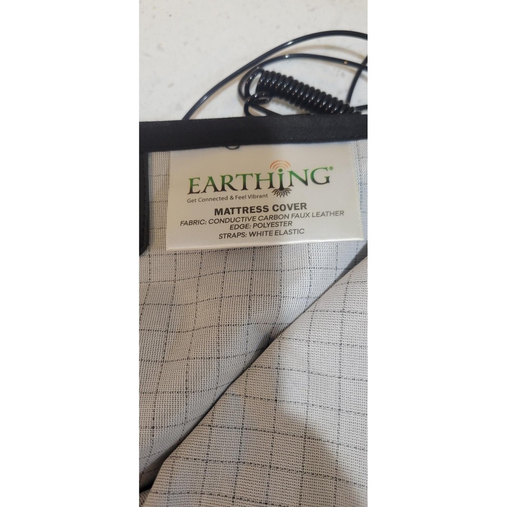 Earthing Grounding Twin Mattress Cover Conductive Carbon Faux Leather Black Mat